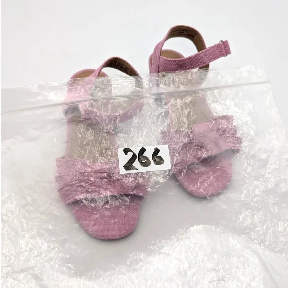 DV by Dolce Vita Govani Ruffle Sandals Open Toe Girls Pink Size US13